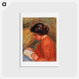 アートポストカード-Young Woman Reading - ピエール オーギュスト ルノワール Postcard.