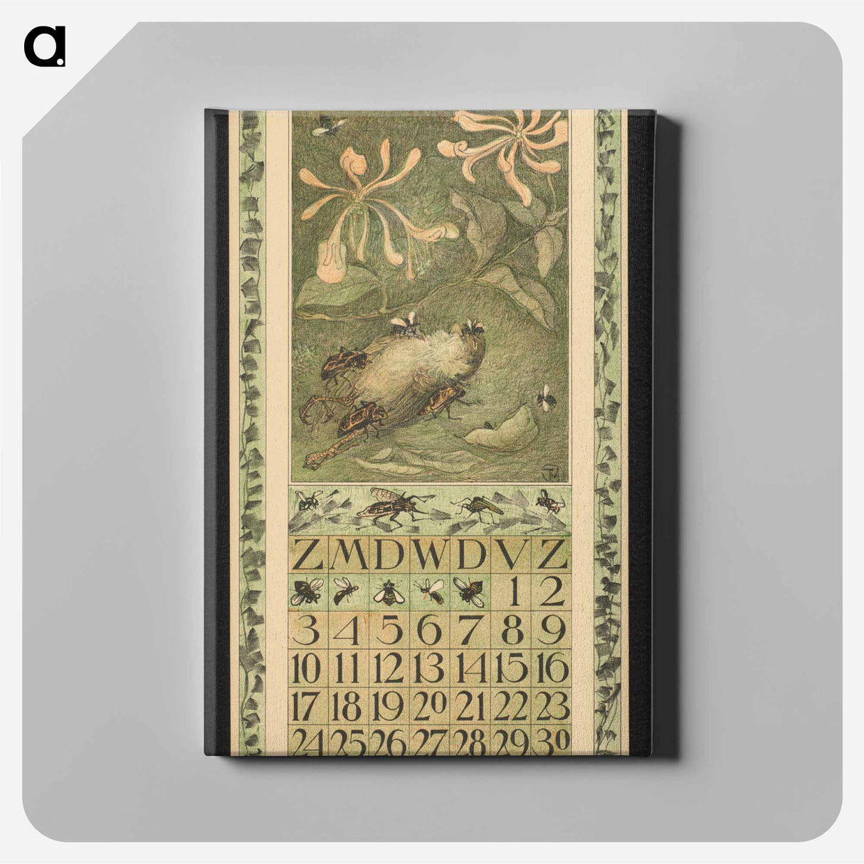 Kalenderblad voor september 1911 met kevers en een dode mus - テオ ヴァン ホイテマ Canvas.
