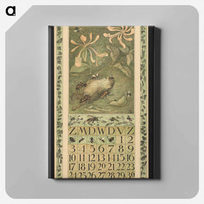 アートパネル-Kalenderblad voor september 1911 met kevers en een dode mus - テオ ヴァン ホイテマ Canvas.
