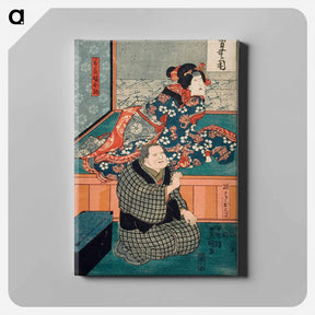 アートパネル-Arashi Otohachi III as Makanaibaba Okuma, and Iwai Kumesaburō II as Manchō's Daughter Okoma
 - 歌川 国貞 Canvas.
