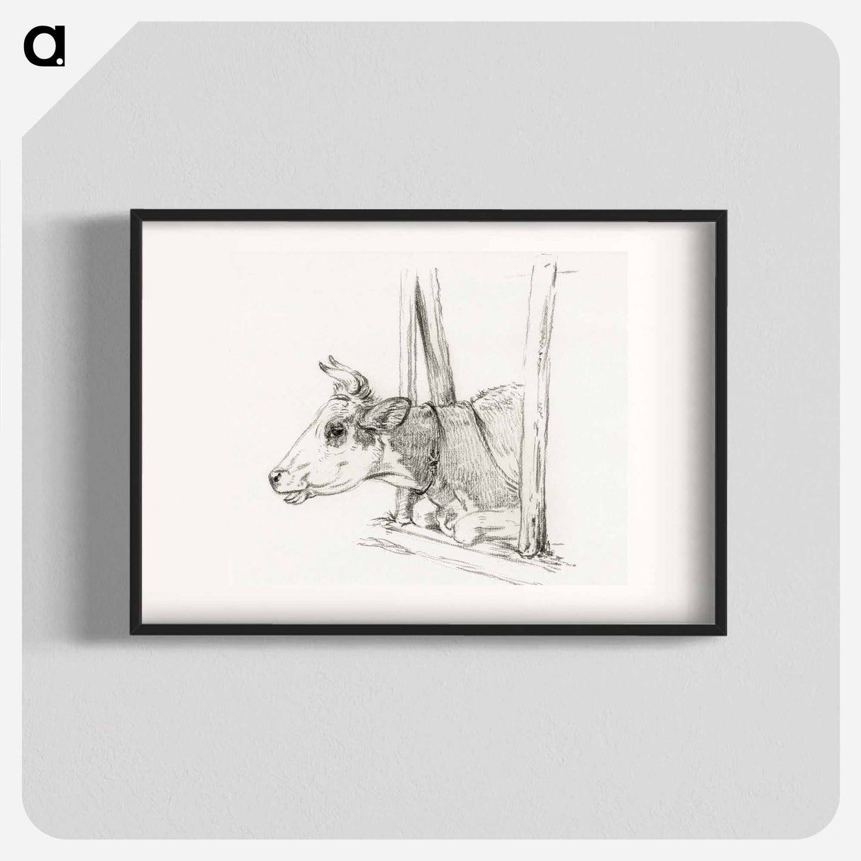 Head of a cow, lying in a stable - ジャン ベルナール Poster.