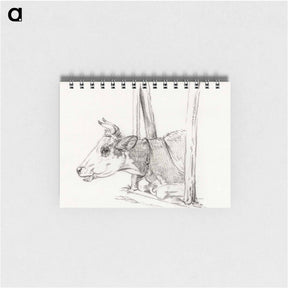 アートメモ帳-Head of a cow, lying in a stable - ジャン ベルナール Memo.