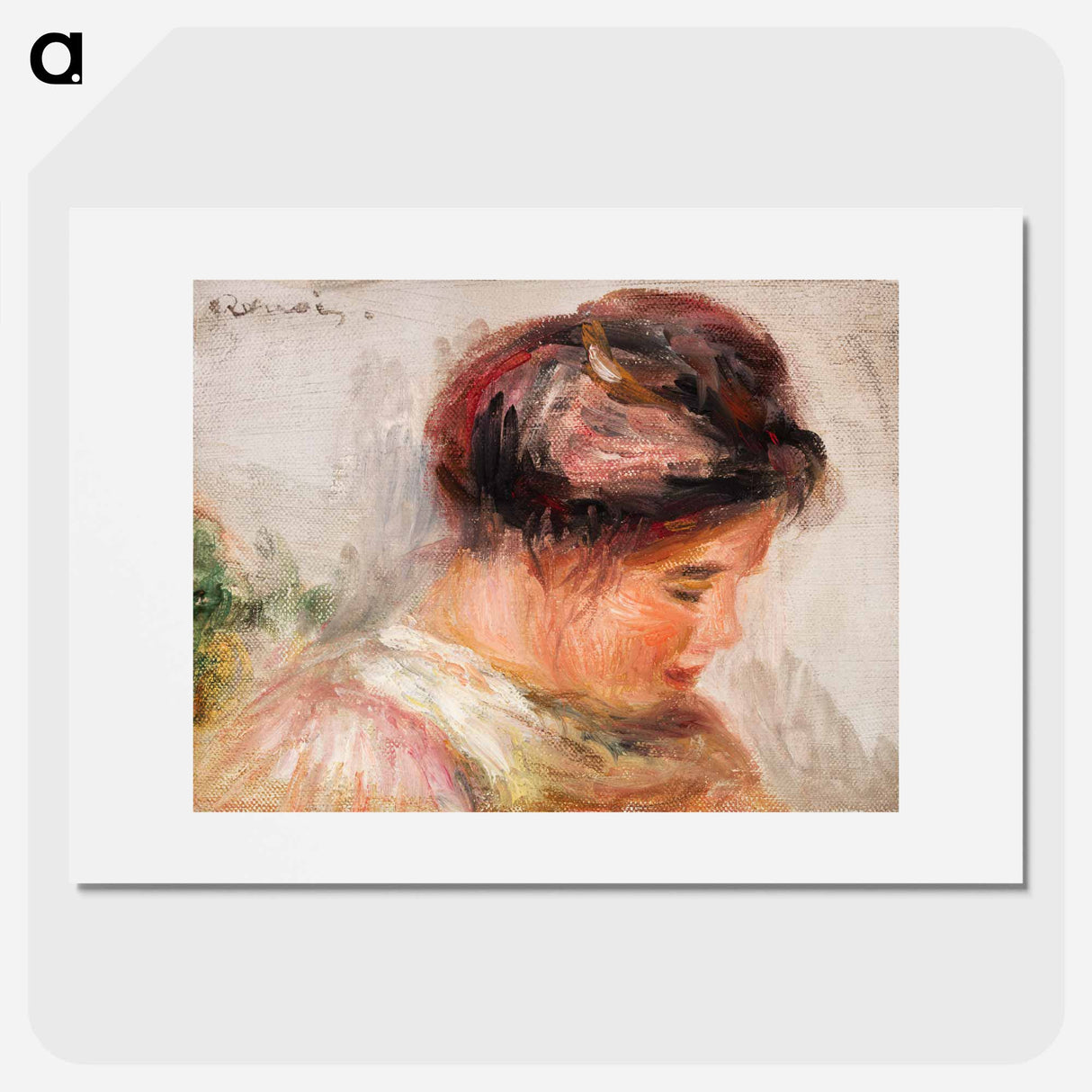 Head of Young Girl (Tête de jeune fille) - ピエール オーギュスト ルノワール Poster.