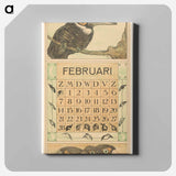 Kalenderblad februari met toekan - テオ ヴァン ホイテマ Canvas.