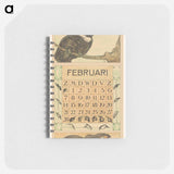 Kalenderblad februari met toekan - テオ ヴァン ホイテマ Memo.