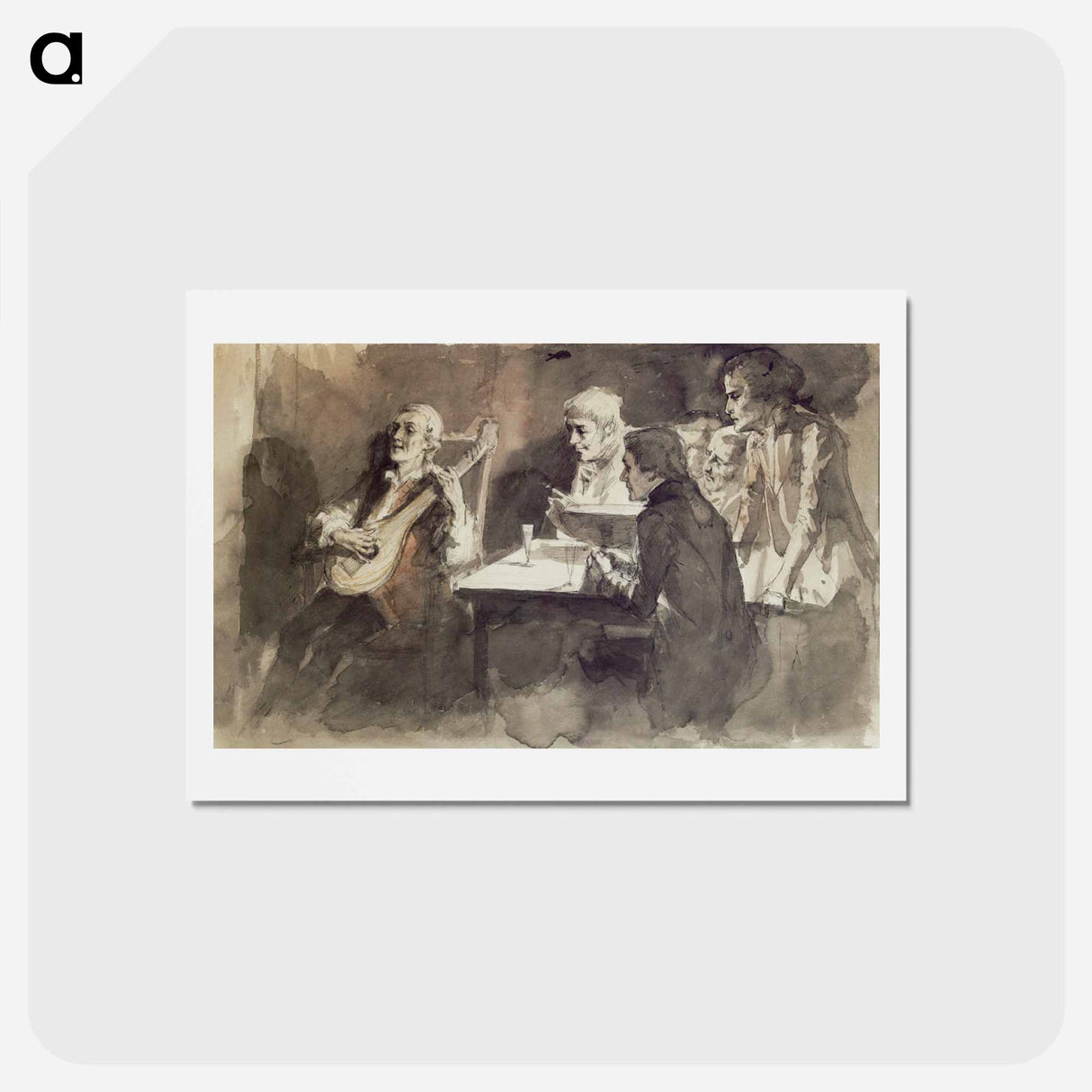アートポストカード-Bellman laulaa viimeisen kerran ystävilleen, harjoitelma - アルバート エーデルフェルト Postcard.