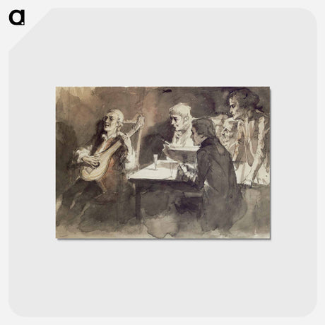 アートポストカード-Bellman laulaa viimeisen kerran ystävilleen, harjoitelma - アルバート エーデルフェルト Postcard.