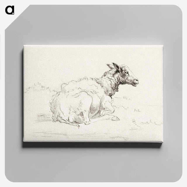 アートパネル-Lying sheep - ジャン ベルナール Canvas.