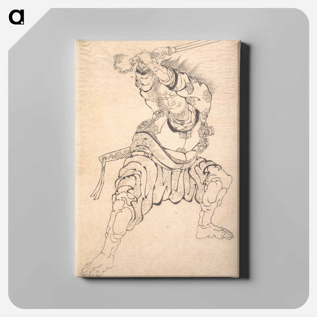 アートパネル-Hokusai's A Warrior - 葛飾 北斎 Canvas.