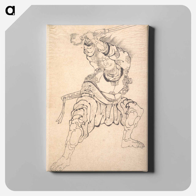 アートパネル-Hokusai's A Warrior - 葛飾 北斎 Canvas.