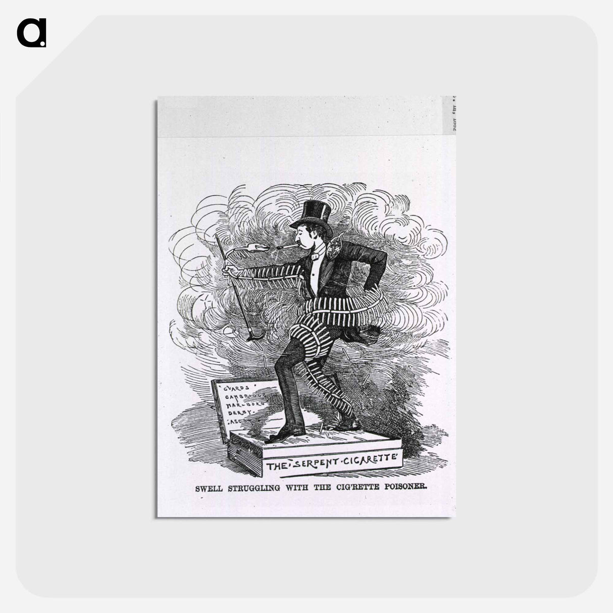 アートポストカード-Swell Struggling With The Cig'rette Poisoner
 - 国立医学図書館 Postcard.
