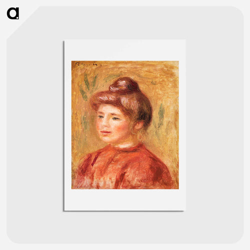 Bust of Woman in Red - ピエール オーギュスト ルノワール Postcard.