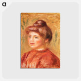 アートポストカード-Bust of Woman in Red - ピエール オーギュスト ルノワール Postcard.