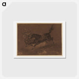 アートポストカード-Horses running - ウジェーヌ ドラクロワ Postcard.