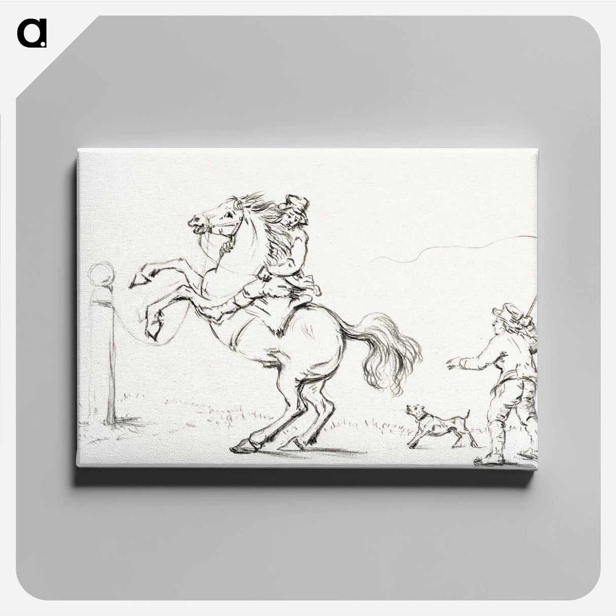 アートパネル-Taming a horse - ジャン ベルナール Canvas.