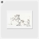 アートポストカード-Taming a horse - ジャン ベルナール Postcard.