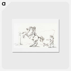 アートポストカード-Taming a horse - ジャン ベルナール Postcard.