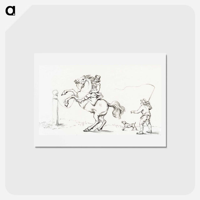 アートポストカード-Taming a horse - ジャン ベルナール Postcard.