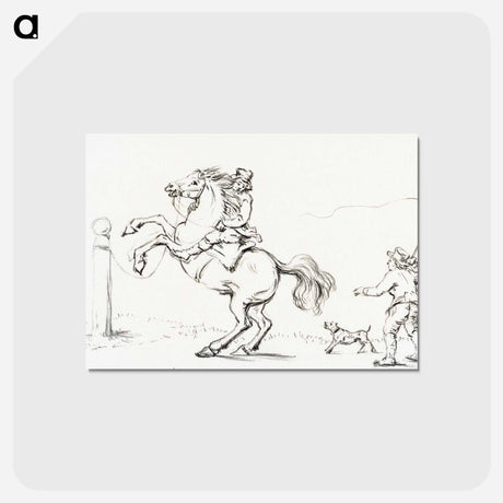 アートポストカード-Taming a horse - ジャン ベルナール Postcard.