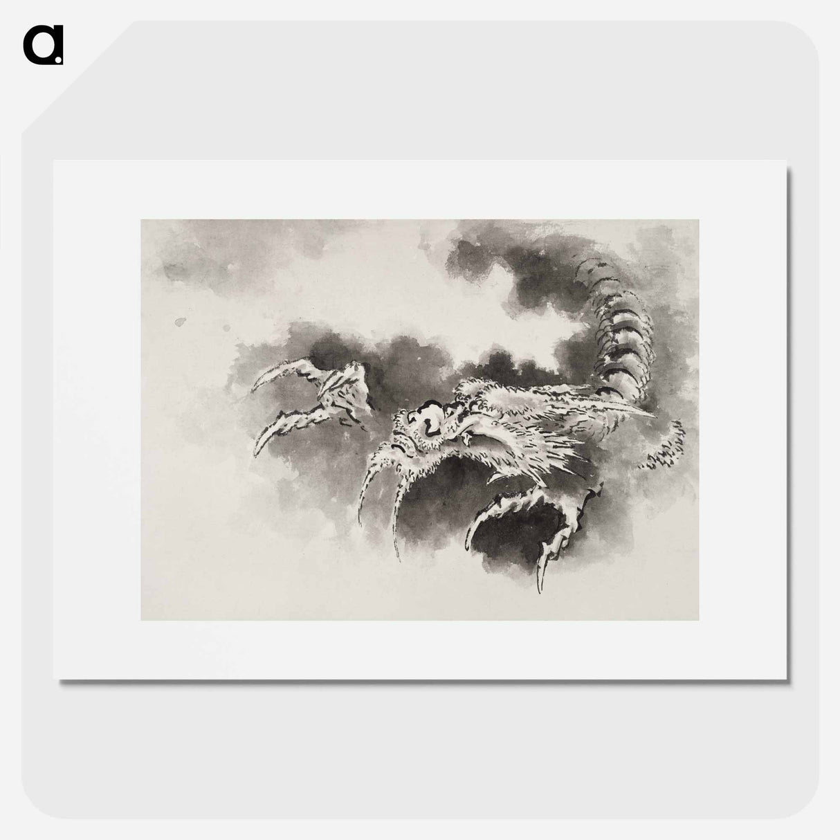 Dragon emerging from clouds - Katsushika Hokusai Poster.