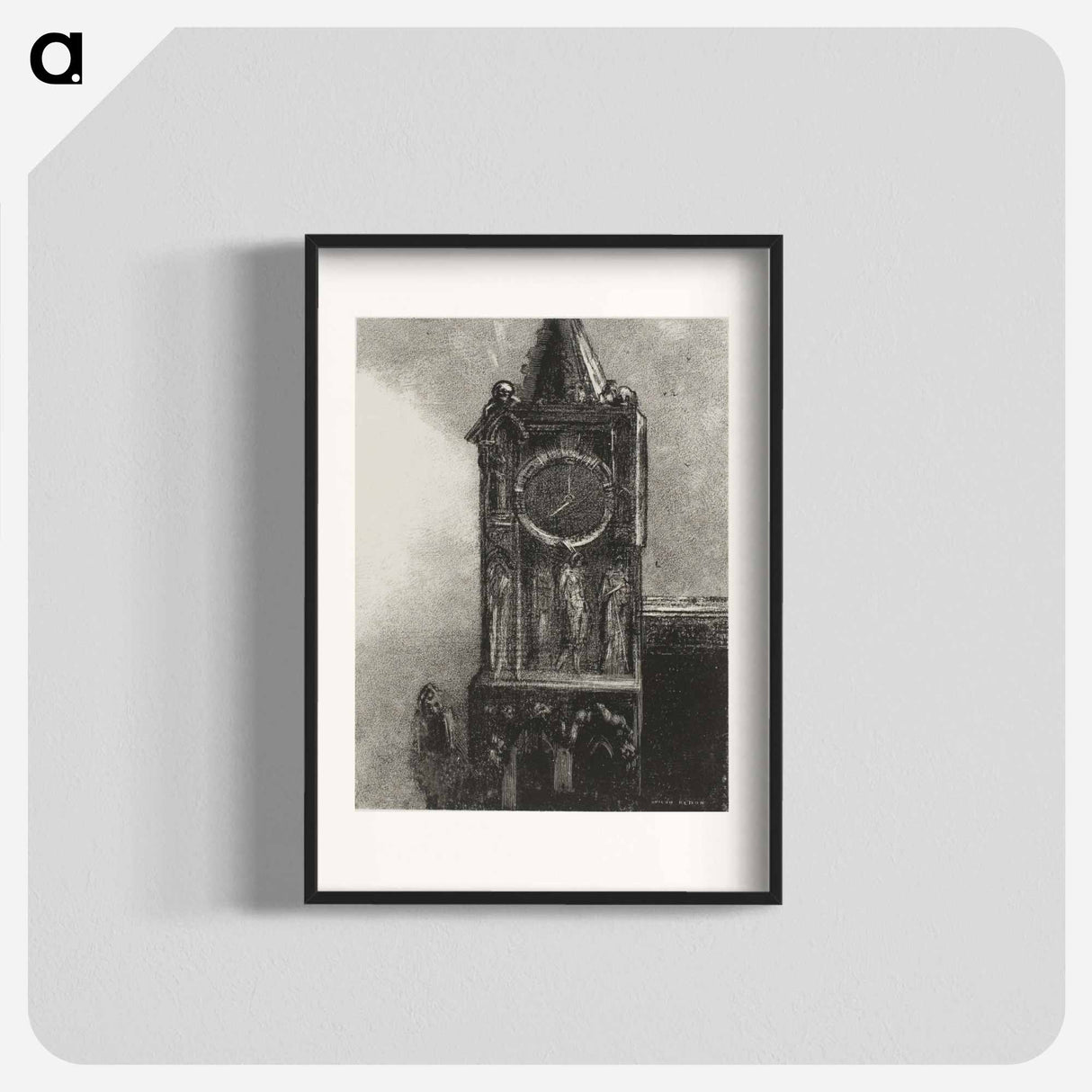 A Bell in the Tower Was Ringing the Hour - オディロン ルドン Poster.