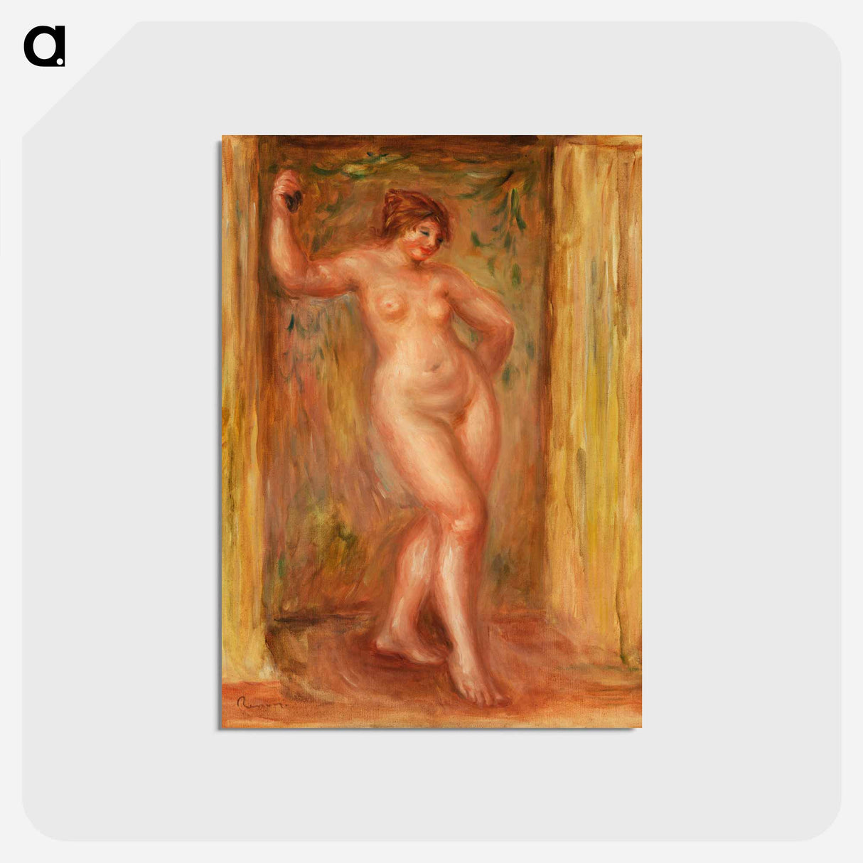アートポストカード-Nude with Castanets - ピエール オーギュスト ルノワール Postcard.
