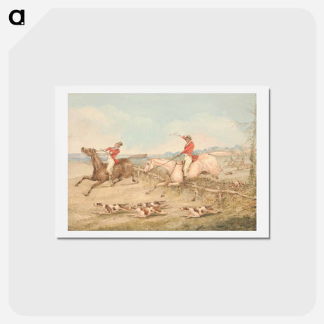 アートポストカード-Jumping a Double Oxer - A Rider in Difficulties
 - イェール大学アートギャラリー Postcard.