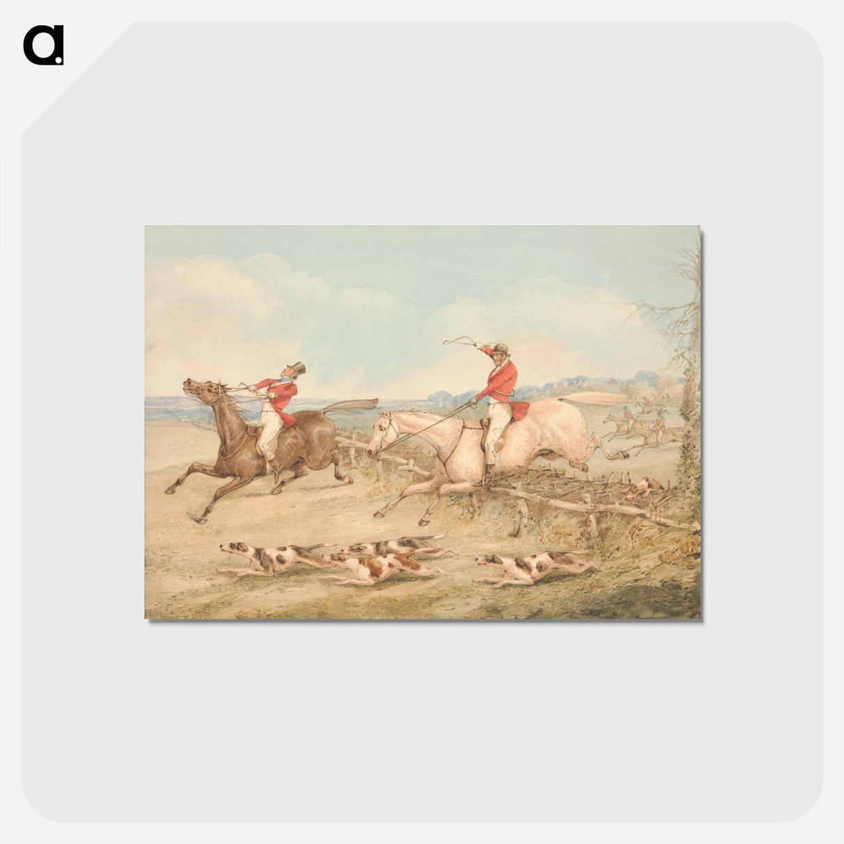 アートポストカード-Jumping a Double Oxer - A Rider in Difficulties
 - イェール大学アートギャラリー Postcard.
