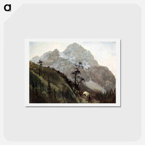 アートポストカード-Western Trail, The Rockies - アルバート ビアスタット Postcard.