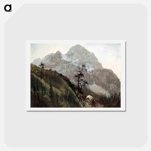 ロッキー山脈の道 - アルバート ビアスタット Postcard.