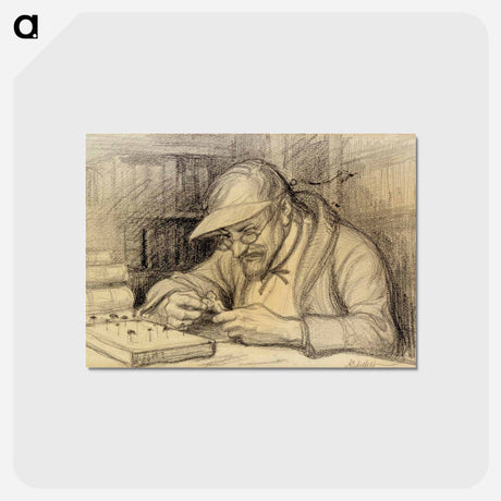 アートポストカード-Illustration of the little genius - アルバート エーデルフェルト Postcard.