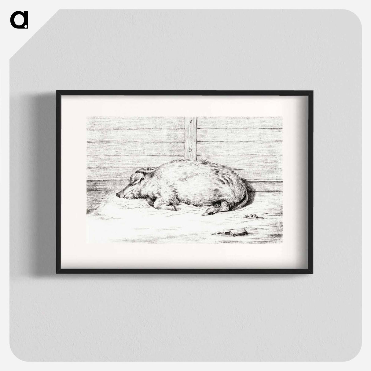 Lying pig - ジャン ベルナール Poster.