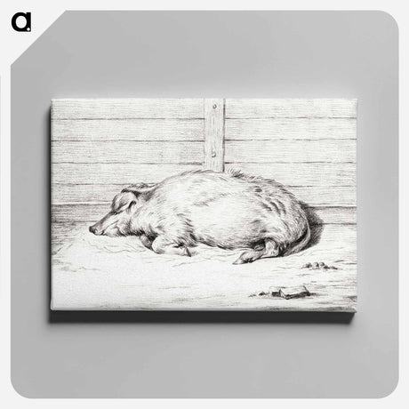アートパネル-Lying pig - ジャン ベルナール Canvas.