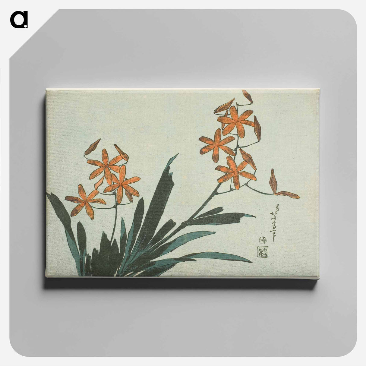 Hokusai's Orange Orchids - Katsushika Hokusai Canvas.