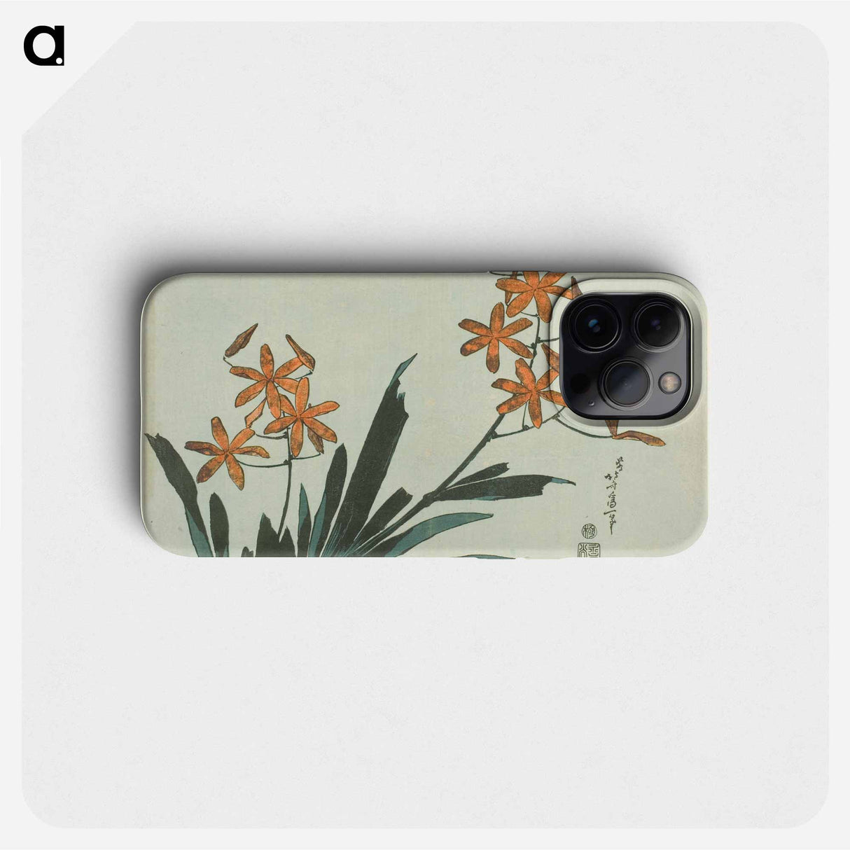 Hokusai's Orange Orchids - Katsushika Hokusai Phone Case.