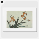 アートポスター-Hokusai's Orange Orchids - 葛飾 北斎 Poster.