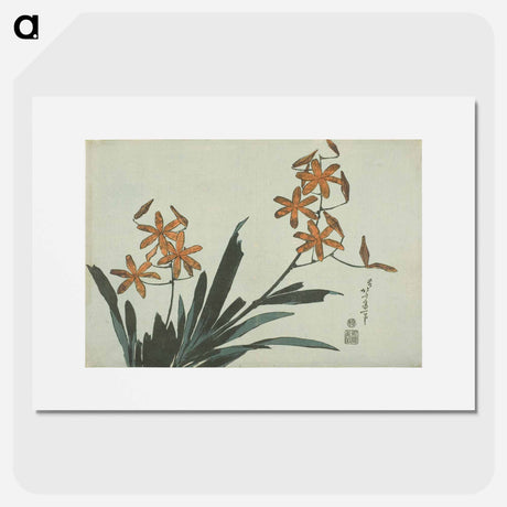 アートポスター-Hokusai's Orange Orchids - 葛飾 北斎 Poster.