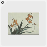 アートポストカード-Hokusai's Orange Orchids - 葛飾 北斎 Postcard.
