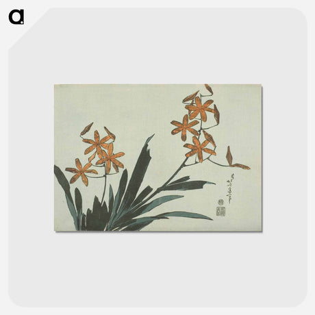 アートポストカード-Hokusai's Orange Orchids - 葛飾 北斎 Postcard.