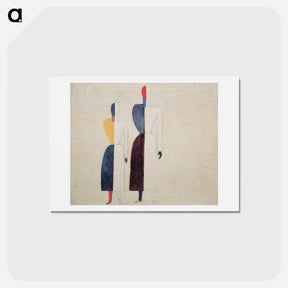 アートポストカード-Two Figures - カジミール マレーヴィチ Postcard.