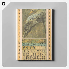 アートパネル-Kalenderblad oktober met vliegende vogel - テオ ヴァン ホイテマ Canvas.