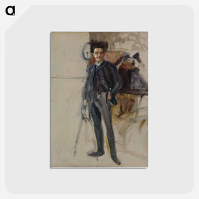 アートポストカード-Unfinished self-portrait - アルバート エーデルフェルト Postcard.