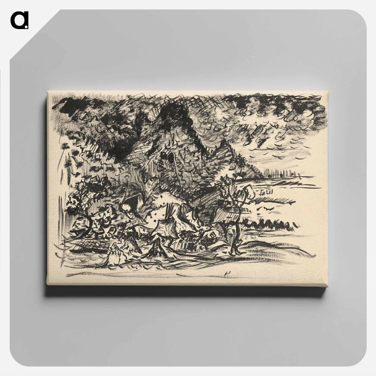 Landscape with a river - アーノルド ピーター ワイズ クビンチャン Canvas.