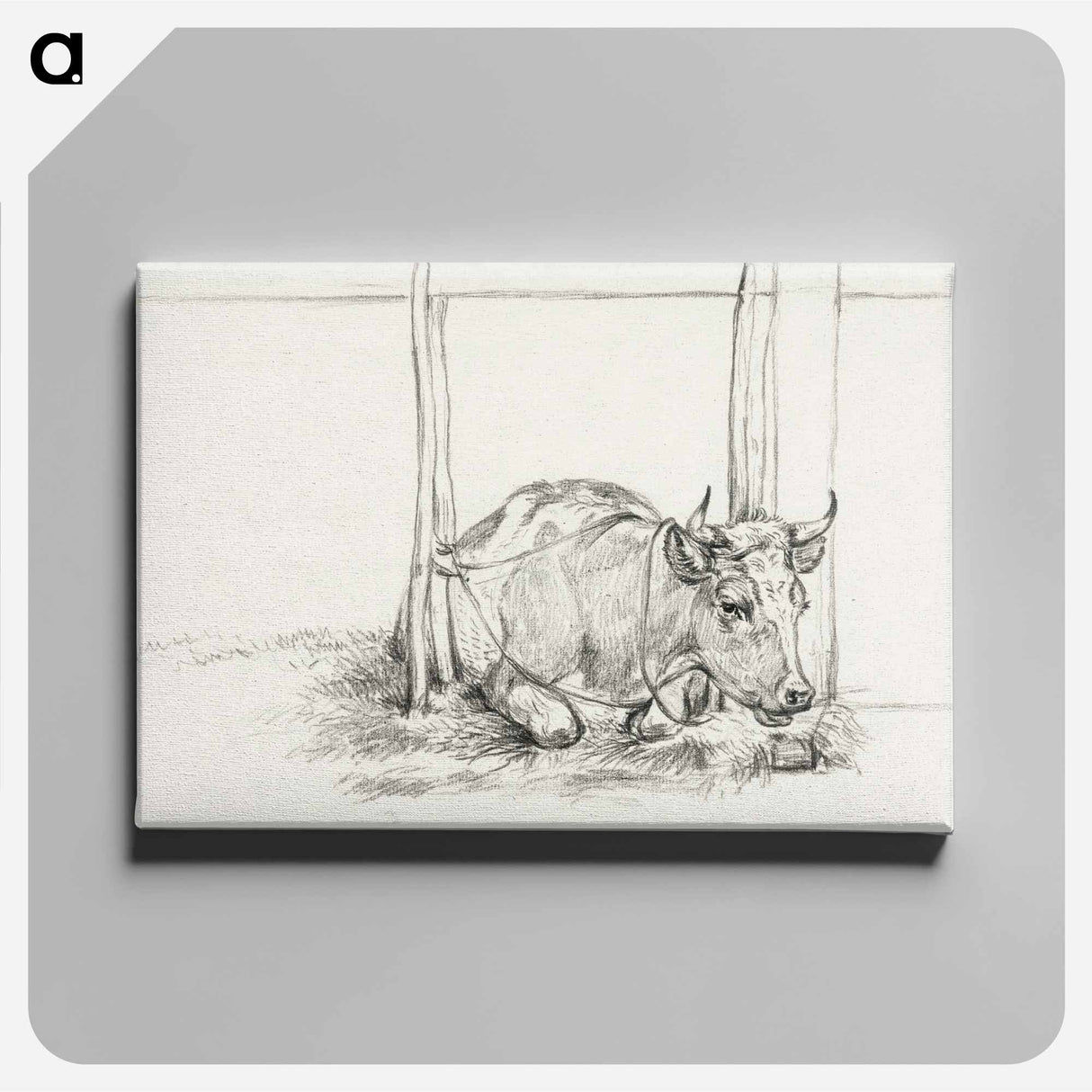 アートパネル-Lying cow - ジャン ベルナール Canvas.