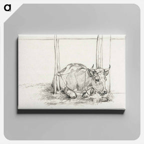 アートパネル-Lying cow - ジャン ベルナール Canvas.