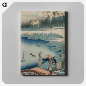 アートパネル-Hokusai's Tokusa-kari 木賊苅 (The Horsetail Gatherer) / Shika shashin-kyo 詩哥冩真鏡 (A Realistic Mirror of Poets) - 葛飾 北斎 Canvas.