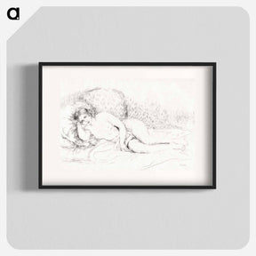 アートポスター-Woman Reclining, to the Left - ピエール オーギュスト ルノワール Poster.