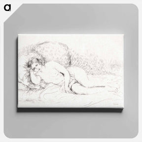 アートパネル-Woman Reclining, to the Left - ピエール オーギュスト ルノワール Canvas.