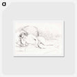 アートポストカード-Woman Reclining, to the Left - ピエール オーギュスト ルノワール Postcard.