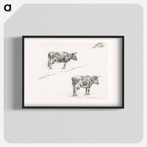 アートポスター-Two sketches of a standing cow - ジャン ベルナール Poster.